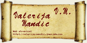 Valerija Mandić vizit kartica